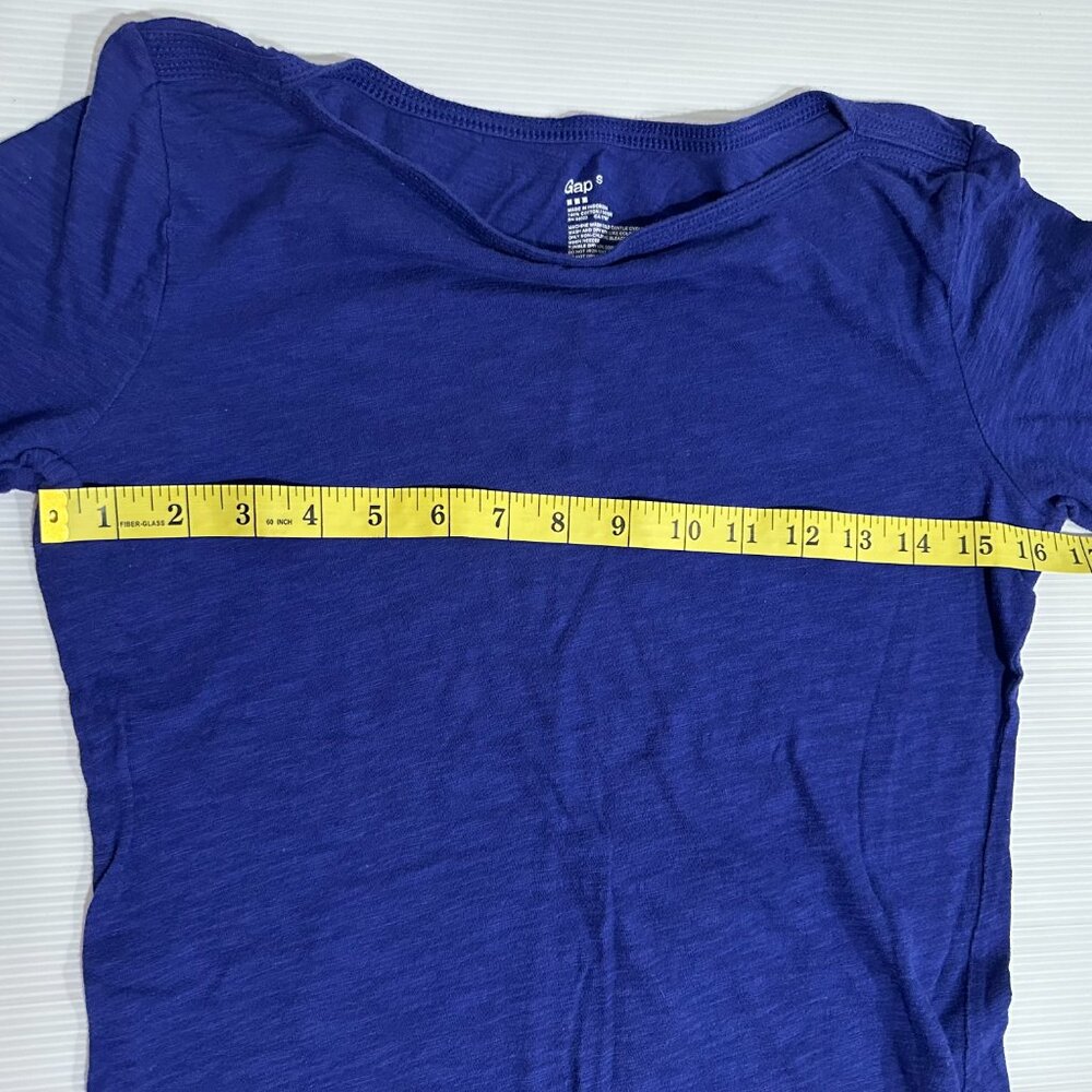 🌼$10 Women Juniors GAP Royal Blue Long Sleeve Cotton Tee Size S - Picture 4 of 6
